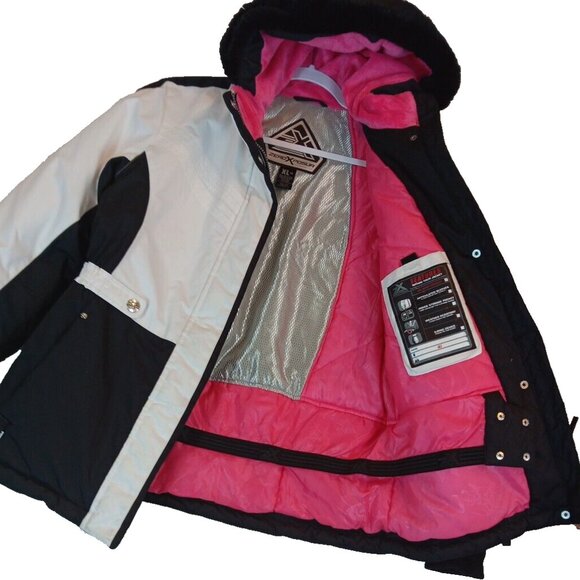 ZeroXposur Jacket XL (16) Black White Ski Coat Hood Coat insulated Water / Wind - Picture 15 of 16